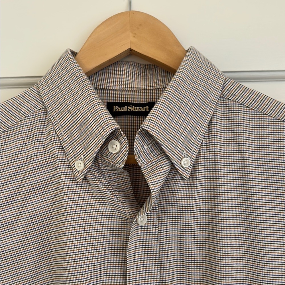 Paul Stuart multicolor micro check shirt